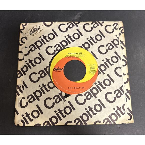 The Beatles 45 Vinyl Capitol 5235 And I Love Her If I Fell Subsidiary Scranton - Picture 1 of 3